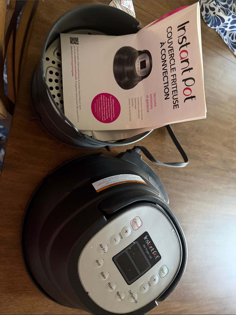 Brand new intapot air frying lid and basket